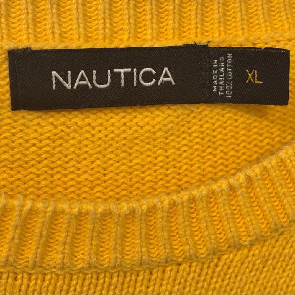 Nautica Men's Crewneck Sweater Size XL. Yellow - Picture 6 of 7